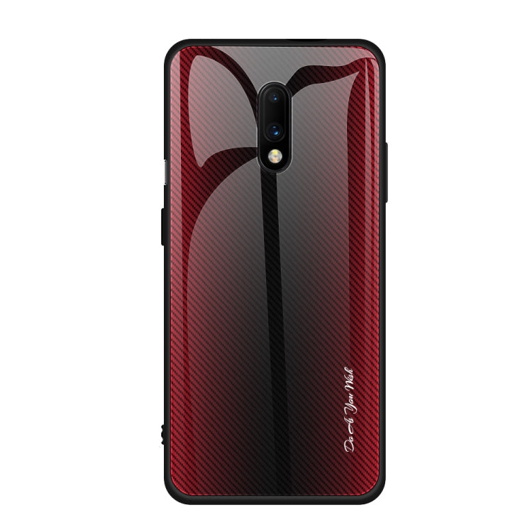 Texture Gradient Glass Protective Case – Durable Build, Easy to Use, For Honor 9X, For OnePlus 7, For Huawei Mate 30 Pro, For Huawei P30 Pro For OnePlus 7 Red