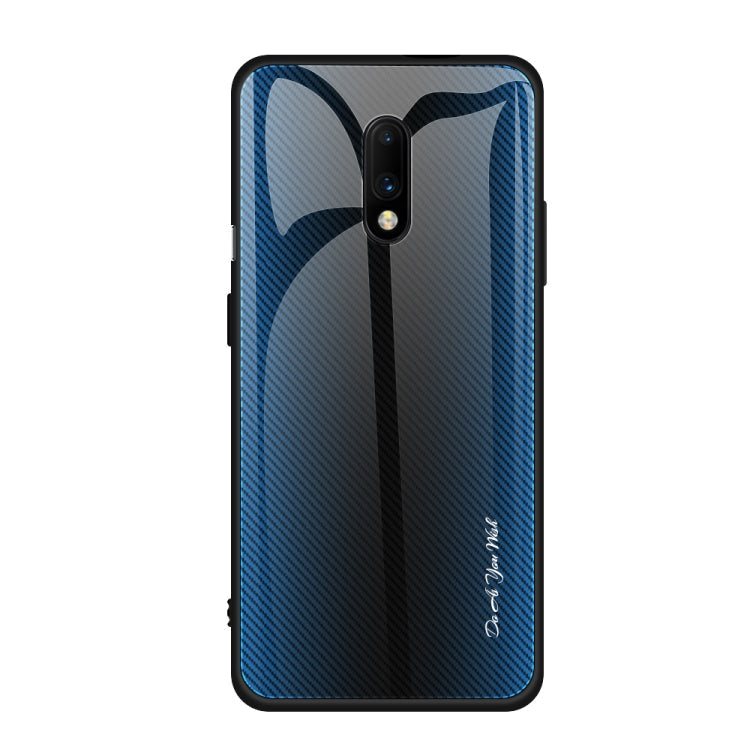 Texture Gradient Glass Protective Case – Durable Build, Easy to Use, For Honor 9X, For OnePlus 7, For Huawei Mate 30 Pro, For Huawei P30 Pro For OnePlus 7 Blue
