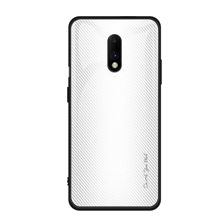Texture Gradient Glass Protective Case – Durable Build, Easy to Use, For Honor 9X, For OnePlus 7, For Huawei Mate 30 Pro, For Huawei P30 Pro For OnePlus 7 White