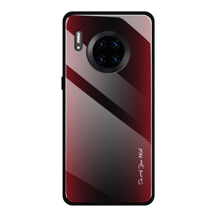 Texture Gradient Glass Protective Case – Durable Build, Easy to Use, For Honor 9X, For OnePlus 7, For Huawei Mate 30 Pro, For Huawei P30 Pro For Huawei Mate 30 Pro Red
