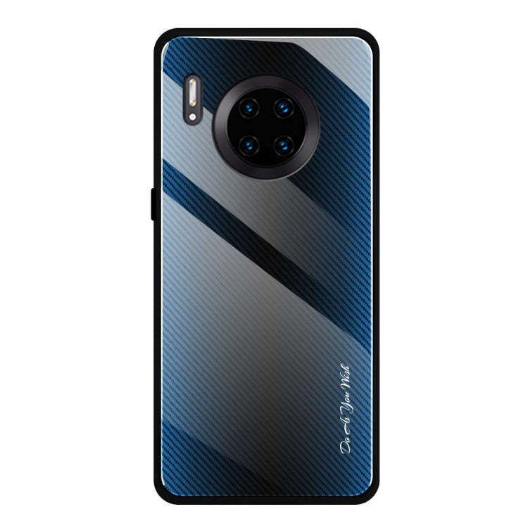Texture Gradient Glass Protective Case – Durable Build, Easy to Use, For Honor 9X, For OnePlus 7, For Huawei Mate 30 Pro, For Huawei P30 Pro For Huawei Mate 30 Pro Blue