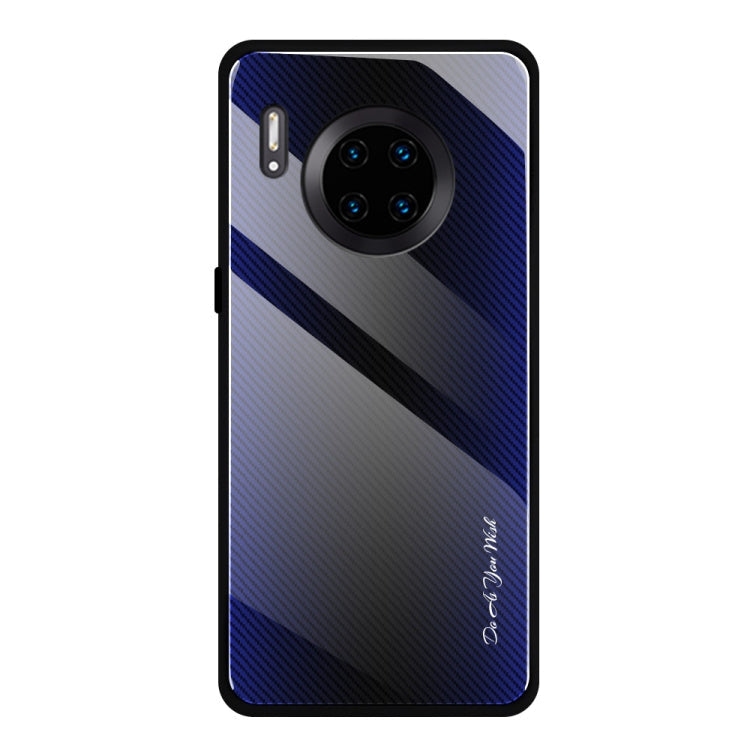 Texture Gradient Glass Protective Case – Durable Build, Easy to Use, For Honor 9X, For OnePlus 7, For Huawei Mate 30 Pro, For Huawei P30 Pro For Huawei Mate 30 Pro Dark Blue