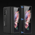 GKK Magnetic Full Coverage Phone Flip Case with Holder, For Samsung Galaxy Z Fold3 5G For Samsung Galaxy Z Fold3 5G Black