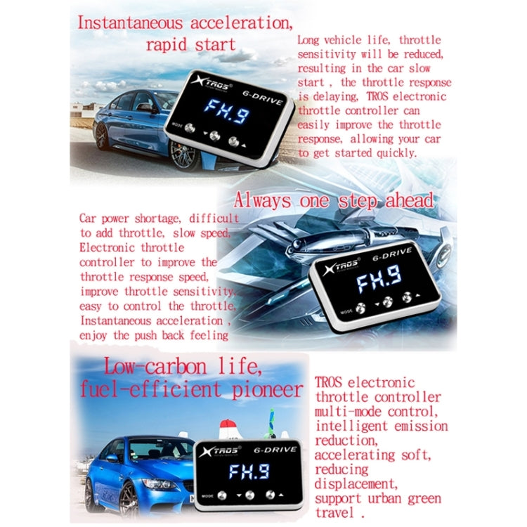 TROS TS-6Drive Potent Booster Electronic Throttle Controller, For Mitsubishi Pajero Sport 2016-, For Ford B-max 2012-, For Ford Everest 2015-2020, For Ford Ecosport 2013-2017, For Ford Ranger 2012-2020, For Ford Ranger -2011, For Honda Accord 2008-2012...