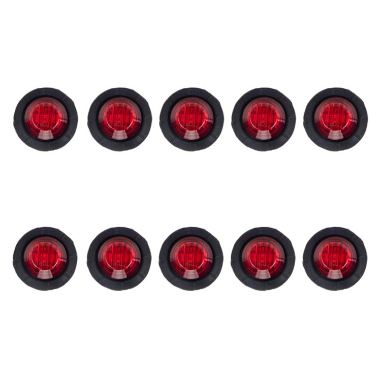 10 in 1 Truck Trailer LED Round Side Marker Lamp, A5010 Red Light, A5011 Amber Light, A5012 White Light, A5013 Red + Amber Light A5010 Red Light
