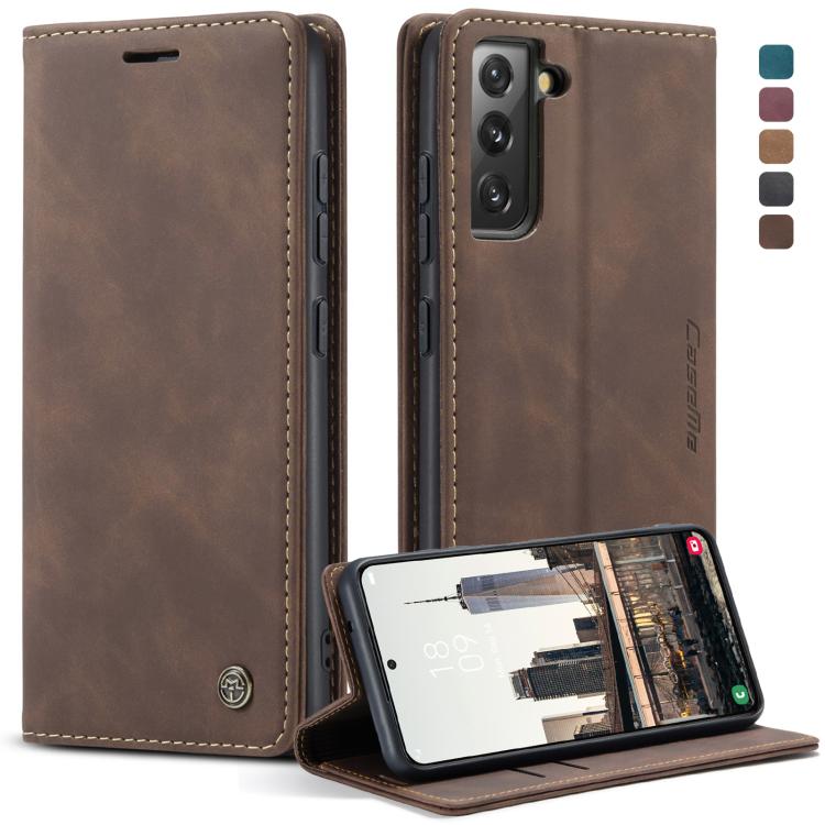 CaseMe 013 Multifunctional Horizontal Flip Leather Phone Case – Card Slot, Flip, Leather, For Samsung Galaxy S22+, For Xiaomi Redmi Note 11 Pro Global/Redmi Note 11 Pro 5G Global For Samsung Galaxy S22+ Coffee
