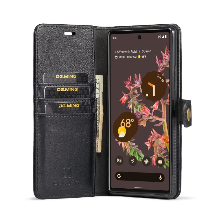 DG.MING Crazy Horse Texture Detachable Magnetic Leather Phone Case – Magnetic, Card Slot, Flip, For Google Pixel 6, For Google Pixel 6 Pro
