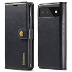DG.MING Crazy Horse Texture Detachable Magnetic Leather Phone Case – Magnetic, Card Slot, Flip, For Google Pixel 6, For Google Pixel 6 Pro