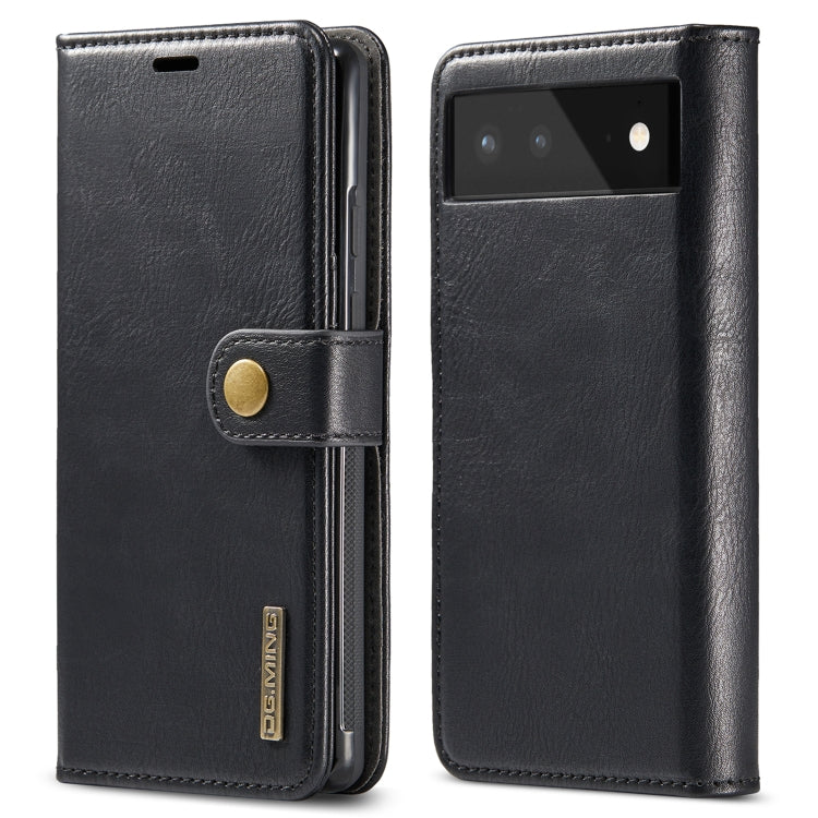 DG.MING Crazy Horse Texture Detachable Magnetic Leather Phone Case – Magnetic, Card Slot, Flip, For Google Pixel 6, For Google Pixel 6 Pro