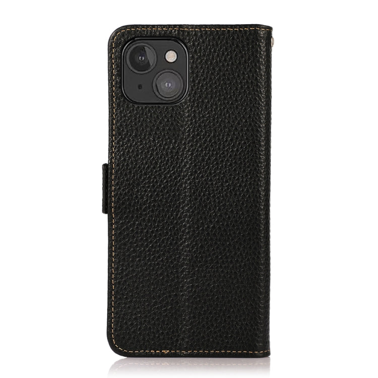 KHAZNEH Side-Magnetic Litchi Genuine Leather RFID Case – Magnetic, Leather, TPU, For iPhone 13 mini, For iPhone 13, For iPhone 13 Pro, For iPhone 13 Pro Max, For iPhone 12 mini, For iPhone 12 / 12 Pro