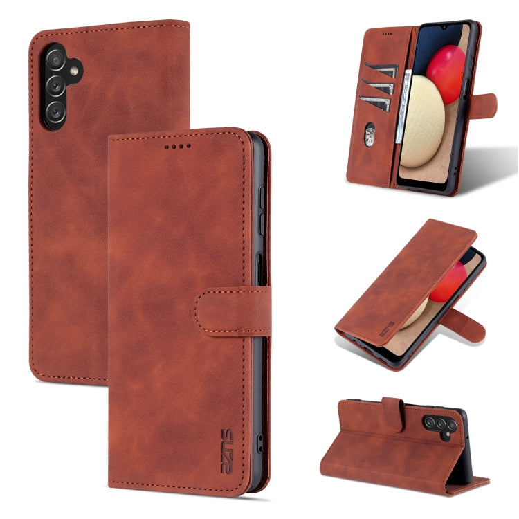 AZNS Skin Feel Calf Texture Horizontal Flip Leather Phone Case – Card Slot, Flip, Leather, For vivo Y71t / V21e 5G, For Samsung Galaxy A13 5G, For Samsung Galaxy S22 Ultra 5G For Samsung Galaxy A13 5G Brown
