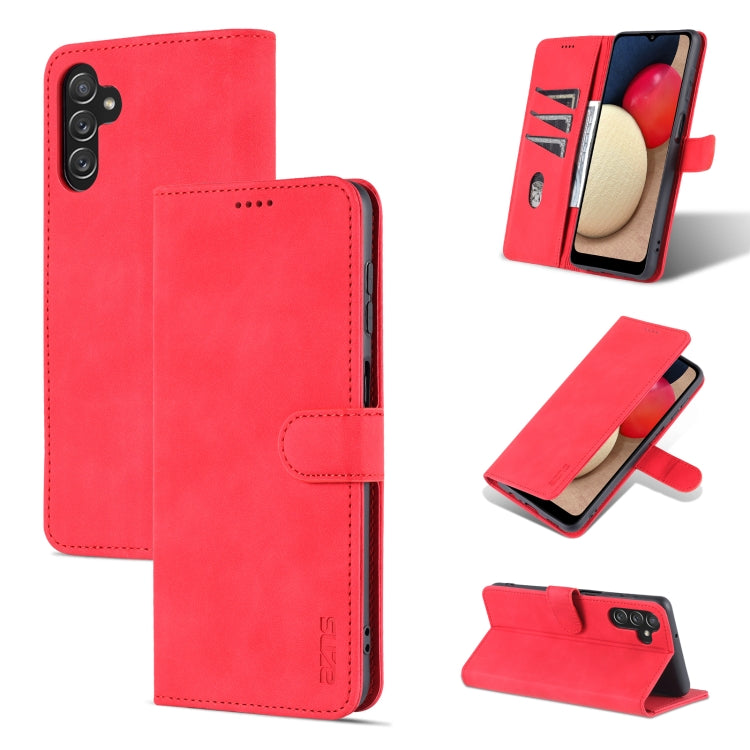 AZNS Skin Feel Calf Texture Horizontal Flip Leather Phone Case – Card Slot, Flip, Leather, For vivo Y71t / V21e 5G, For Samsung Galaxy A13 5G, For Samsung Galaxy S22 Ultra 5G For Samsung Galaxy A13 5G Red