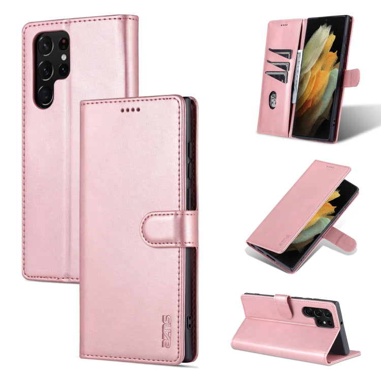 AZNS Skin Feel Calf Texture Horizontal Flip Leather Phone Case – Card Slot, Flip, Leather, For vivo Y71t / V21e 5G, For Samsung Galaxy A13 5G, For Samsung Galaxy S22 Ultra 5G For Samsung Galaxy S22 Ultra 5G Rose Gold