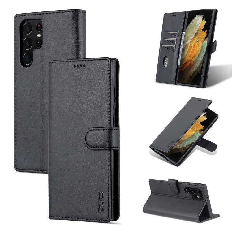 AZNS Skin Feel Calf Texture Horizontal Flip Leather Phone Case – Card Slot, Flip, Leather, For vivo Y71t / V21e 5G, For Samsung Galaxy A13 5G, For Samsung Galaxy S22 Ultra 5G For Samsung Galaxy S22 Ultra 5G Black