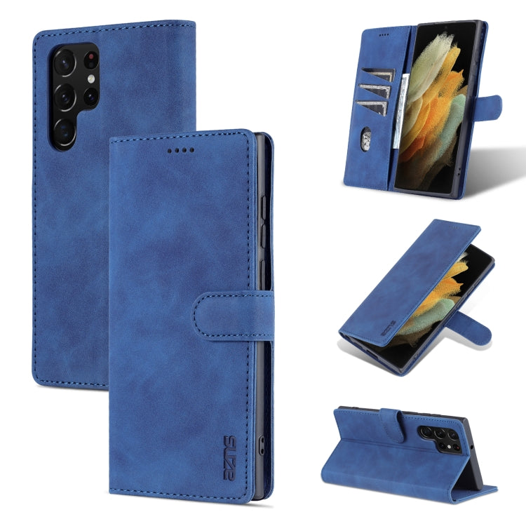 AZNS Skin Feel Calf Texture Horizontal Flip Leather Phone Case – Card Slot, Flip, Leather, For vivo Y71t / V21e 5G, For Samsung Galaxy A13 5G, For Samsung Galaxy S22 Ultra 5G For Samsung Galaxy S22 Ultra 5G Blue