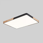 Wood Macaron LED Rectangle Ceiling Lamp, White Light, 88x62cm, 110x70cm