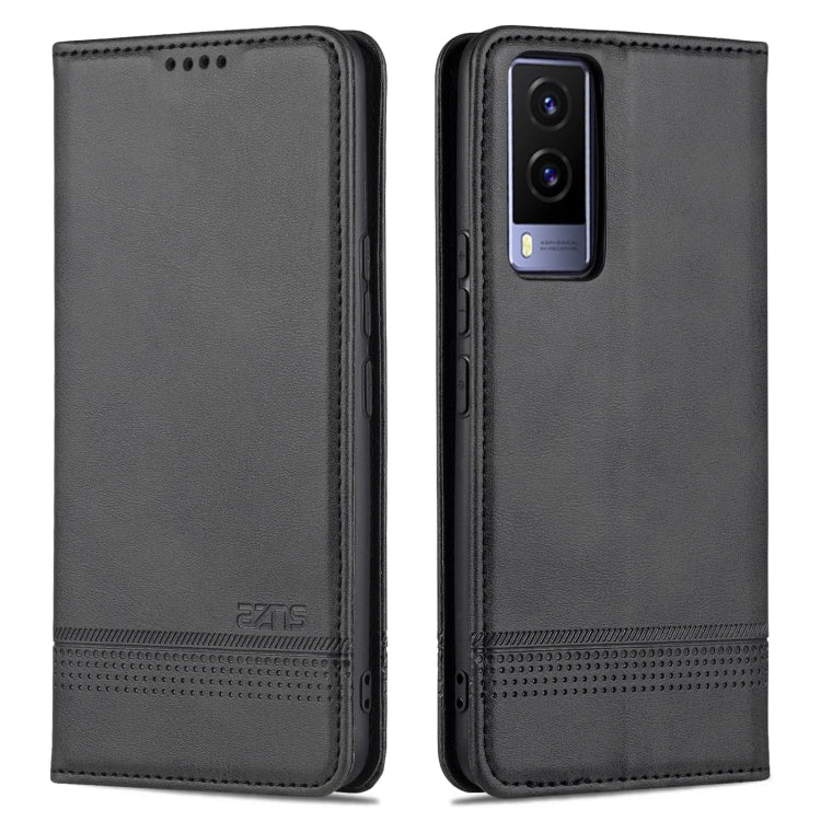 AZNS Magnetic Calf Texture Horizontal Flip Leather Phone Case – Magnetic, Flip, Leather, For vivo Y71t / V21e 5G, For Samsung Galaxy M52 5G For vivo Y71t V21e 5G Black