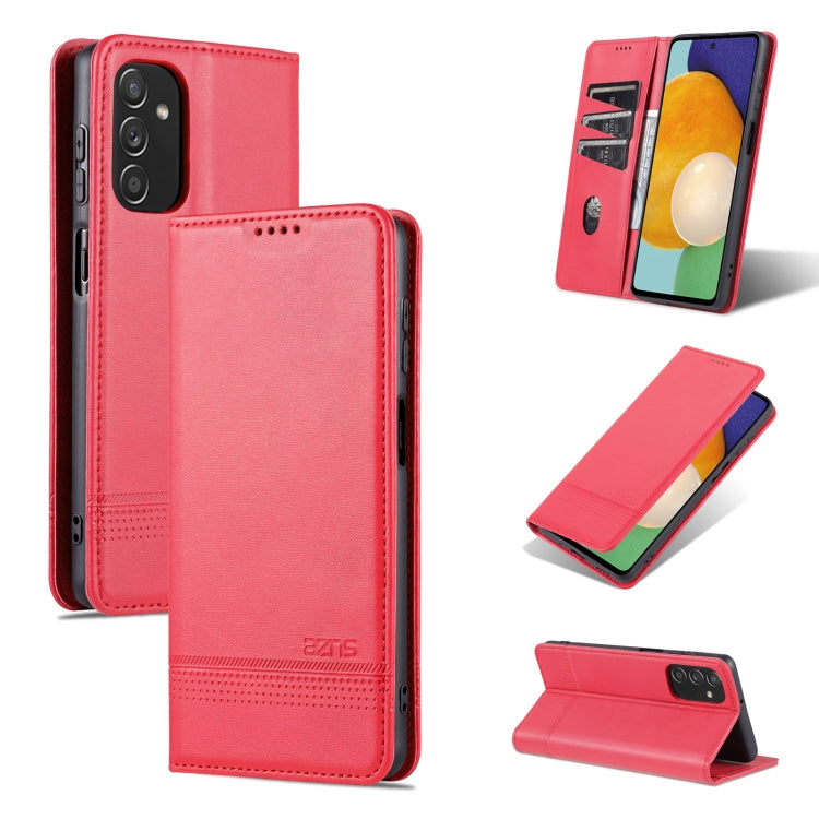 AZNS Magnetic Calf Texture Horizontal Flip Leather Phone Case – Magnetic, Flip, Leather, For vivo Y71t / V21e 5G, For Samsung Galaxy M52 5G For Samsung Galaxy M52 5G Red