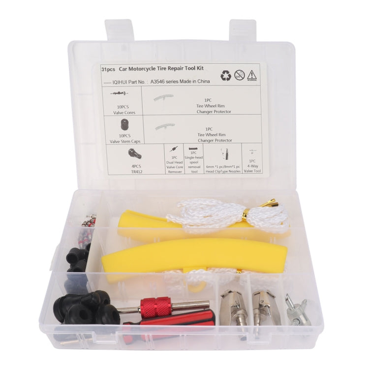 31 in 1 Car Tire Repair Tool Kit with Red Protective Cover, A3546 31 in 1 A3546 31 in 1