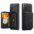 JEEHOOD Magnetic Zipper Horizontal Flip Phone Leather Case, For Samsung Galaxy S22 5G, For Samsung Galaxy S22+ 5G For Samsung Galaxy S22 5G Black