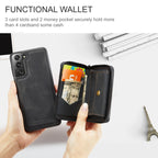 JEEHOOD Magnetic Zipper Horizontal Flip Phone Leather Case, For Samsung Galaxy S22 5G, For Samsung Galaxy S22+ 5G