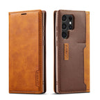 LC.IMEEKE LC-001 Series PU + TPU Color Matching Frosted Leather Phone Case, For Samsung Galaxy S22 Ultra 5G For Samsung Galaxy S22 Ultra 5G Yellow