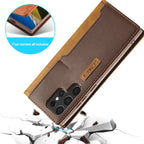 LC.IMEEKE LC-001 Series PU + TPU Color Matching Frosted Leather Phone Case, For Samsung Galaxy S22 Ultra 5G