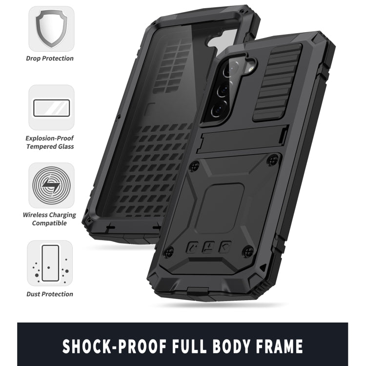 Metal + Silicone Holder Phone Case – Durable Build, Easy to Use, For Samsung Galaxy S22 5G, For Samsung Galaxy S22+ 5G, For Samsung Galaxy S22 Ultra 5G