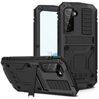 R-JUST Metal + Silicone Holder Phone Case, For Samsung Galaxy S22 5G, For Samsung Galaxy S22+ 5G, For Samsung Galaxy S22 Ultra 5G For Samsung Galaxy S22 5G Black