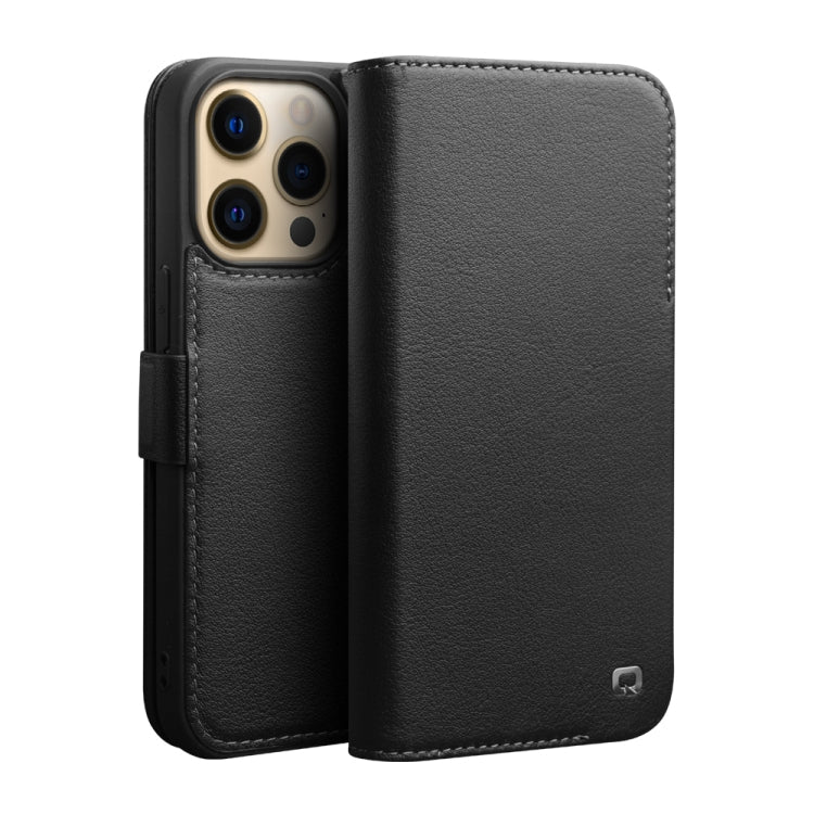 QIALINO Magnetic Buckle Leather Phone Case – Magnetic, Card Slot, Leather, For iPhone 13 mini, For iPhone 13 Pro For iPhone 13 Pro Black