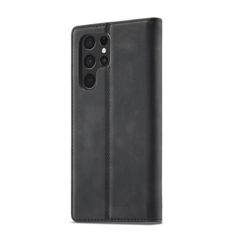 LC.IMEEKE Soft PU + TPU Magnetic Skin-friendly Feeling Leather Phone Case – Magnetic, Card Slot, Leather, For Samsung Galaxy S22 Ultra, For Samsung Galaxy S22