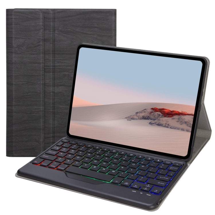 SFGOS Tri-color Backlit Tree Texture Bluetooth Keyboard Leather Case, SFGOS Black + Black, SFGOS Black + White – Leather, Bluetooth