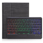 SFGOS Tri-color Backlit Tree Texture Bluetooth Keyboard Leather Case, SFGOS Black + Black, SFGOS Black + White – Leather, Bluetooth