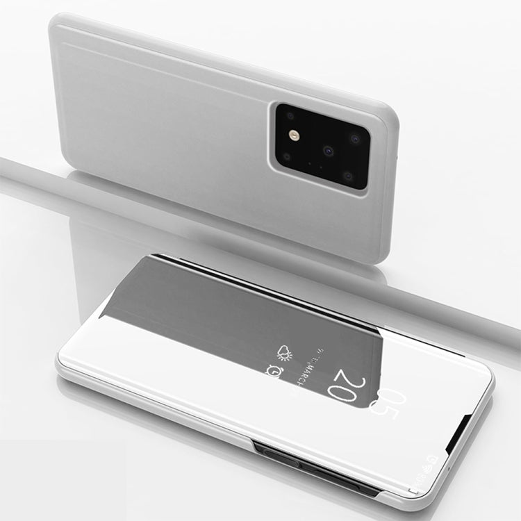 Plated Mirror Horizontal Flip Leather Case with Holder – Flip, Leather, Electroplating, For Galaxy S20+, For Galaxy S20 Ultra, For Galaxy S20