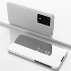 Plated Mirror Horizontal Flip Leather Case with Holder – Flip, Leather, Electroplating, For Galaxy S20+, For Galaxy S20 Ultra, For Galaxy S20