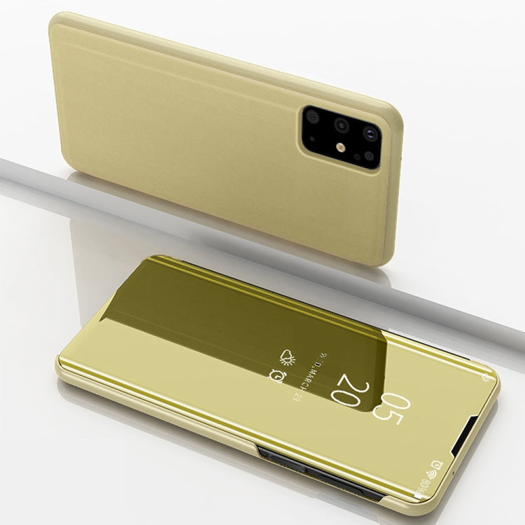 Plated Mirror Horizontal Flip Leather Case with Holder – Flip, Leather, Electroplating, For Galaxy S20+, For Galaxy S20 Ultra, For Galaxy S20 For Galaxy S20+ Gold