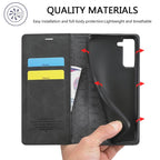 LC.IMEEKE Soft PU + TPU Magnetic Skin-friendly Feeling Leather Phone Case, For Samsung Galaxy S22+ 5G