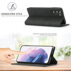 LC.IMEEKE Soft PU + TPU Magnetic Skin-friendly Feeling Leather Phone Case, For Samsung Galaxy S22+ 5G