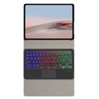 SFGO-AS Tree Texture Backlight Bluetooth Keyboard Leather Case with Touchpad, SFGO-AS – Leather, Bluetooth