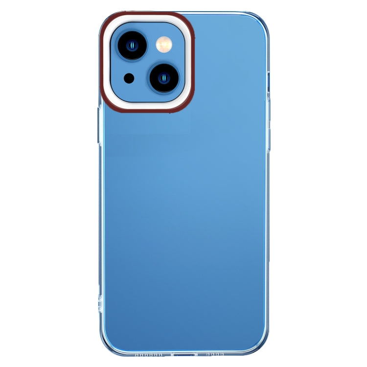 Case – Silicone, Transparent (iPhone 13 Pro Max) For iPhone 13 Wine Red and White