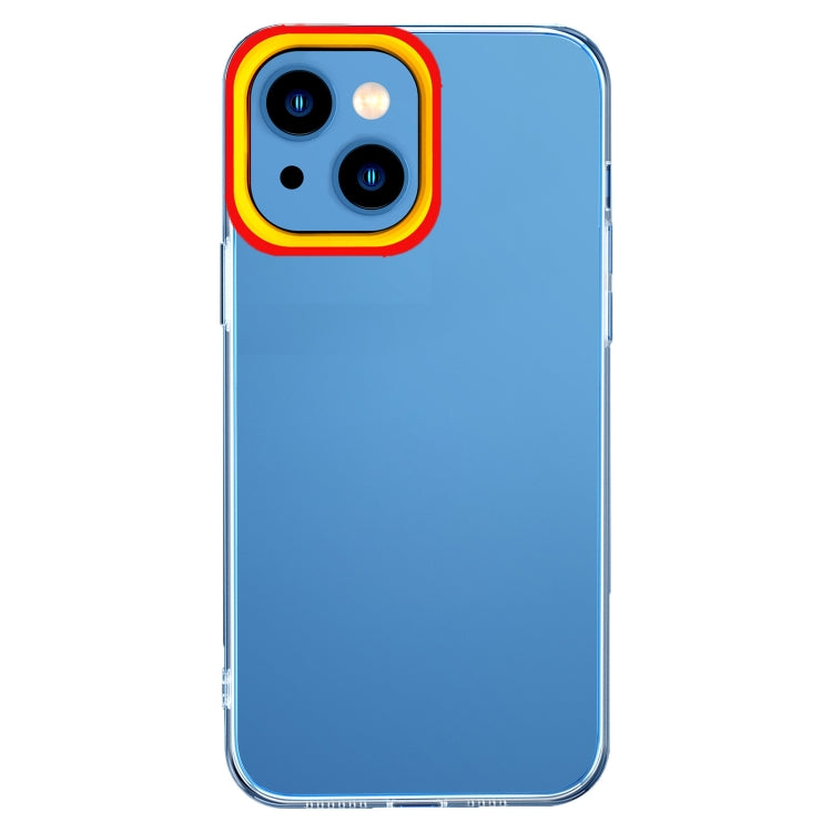 Case – Silicone, Transparent (iPhone 13 Pro Max) For iPhone 13 Red and Yellow