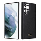 Fierre Shann Leather Texture Phone Back Cover Case, For Samsung Galaxy S22 Ultra 5G For Samsung Galaxy S22 Ultra 5G Ox Tendon Black