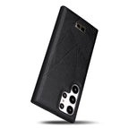 Fierre Shann Leather Texture Phone Back Cover Case, For Samsung Galaxy S22 Ultra 5G