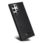 Fierre Shann Leather Texture Phone Back Cover Case, For Samsung Galaxy S22 Ultra 5G