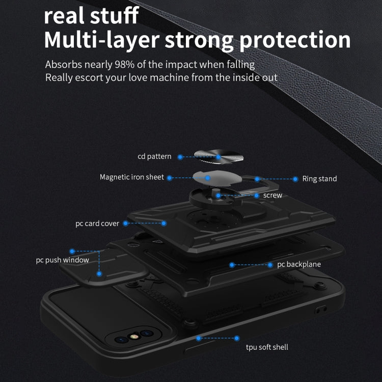 Sliding Camshield Card Phone Case, For iPhone X / XS, For iPhone XR,...