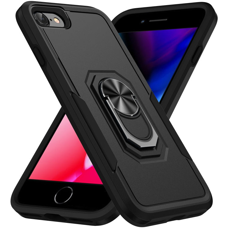 Armor Heavy Duty PC + TPU Holder Phone Case, For iPhone SE 2022 / SE... For iPhone SE 2022 SE 2020 8 7 Black