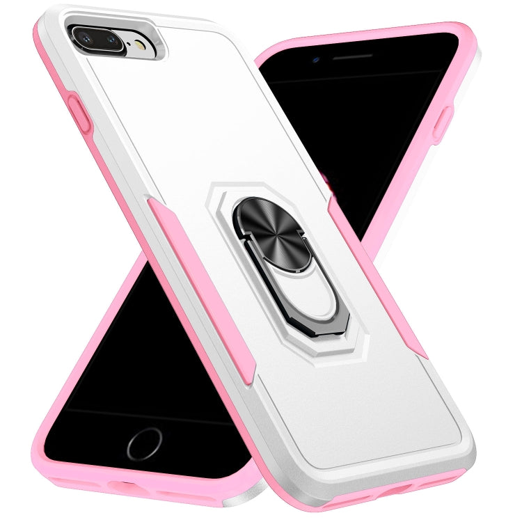 Armor Heavy Duty PC + TPU Holder Phone Case, For iPhone SE 2022 / SE... For iPhone 8 Plus 7 Plus White