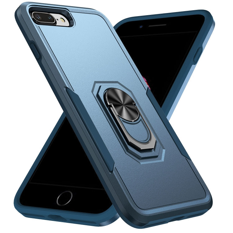 Armor Heavy Duty PC + TPU Holder Phone Case, For iPhone SE 2022 / SE... For iPhone 8 Plus 7 Plus Blue