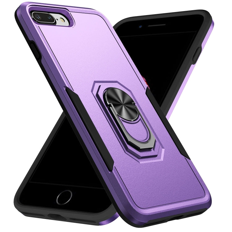 Armor Heavy Duty PC + TPU Holder Phone Case, For iPhone SE 2022 / SE... For iPhone 8 Plus 7 Plus Purple Black