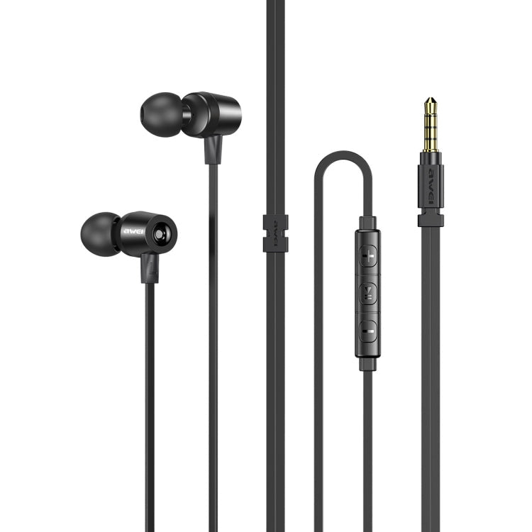 awei L1 Stereo Surround In-ear Wired Earphone, L1(Black), L1(Grey) L1(Black) Black